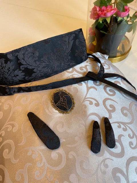 Barettes en jacquard noir